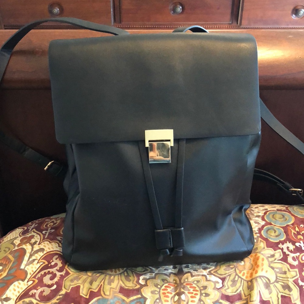 Black leather Zara backpack